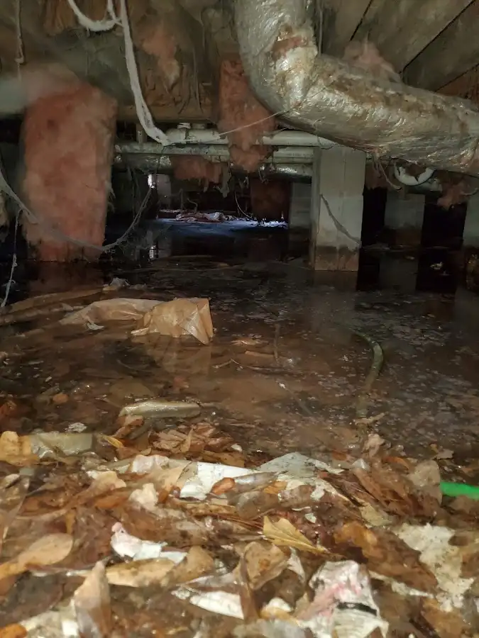 Crawl space flood assessment for Commercial Water Damage Restoration in Hartford