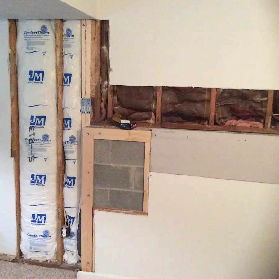 Wall insulation replacement during Contents Cleaning & Restoration in Hartford